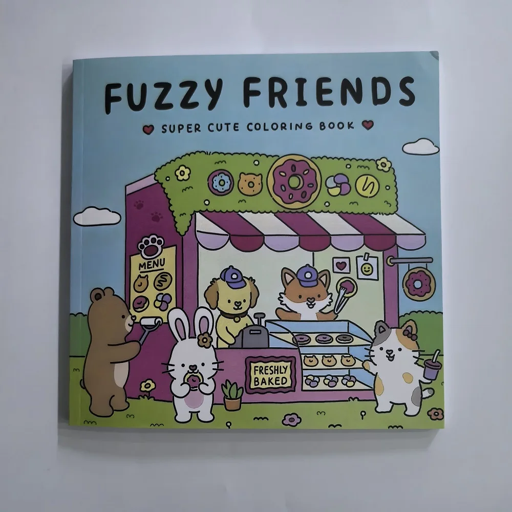 FUZZY FRIENDS Adult Coloring Book - Adorable Creatures in Cozy Hygge Moments for Relaxation - Cute Comfy Design Ideal