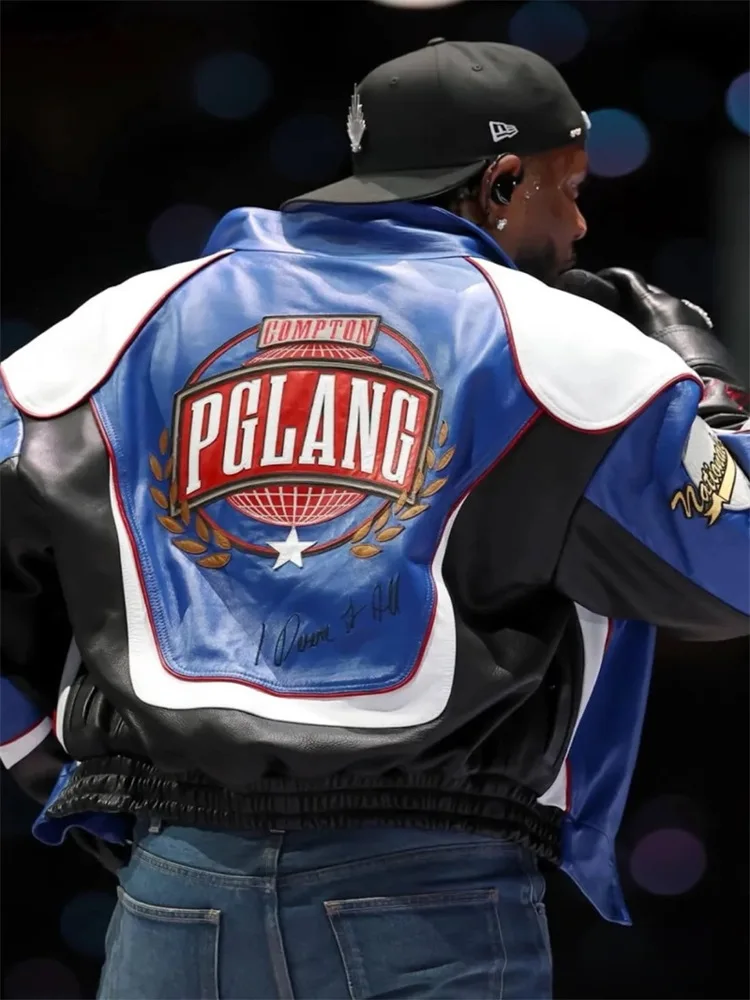 PGLANG Heavy Stitching Casual Loose Men's Leather Jacket Hip Hop Street Style Vintage American Patchwork Fashion Outerwear