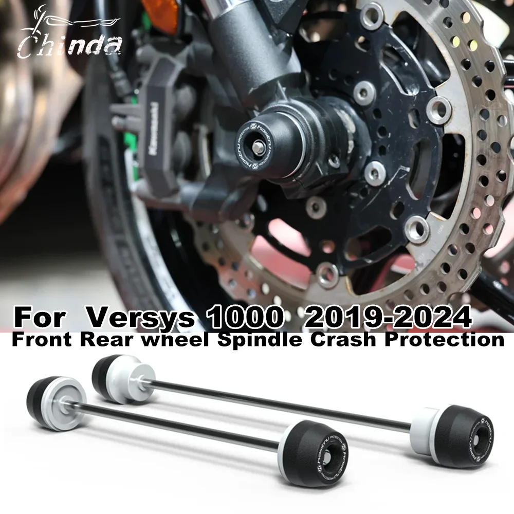 

Motorcycle Front & Rear Axle Fork Crash Sliders Wheel Protection For Kawasaki Versys 1000 Versys1000 2019-2024