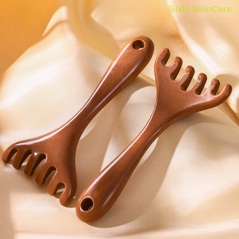 Head Caring Comb Meridian Massage Comb Six-Claw Gua Sha Scraping Massager Wide Tooth Facial Gua Sha Scraping Body Massage Care