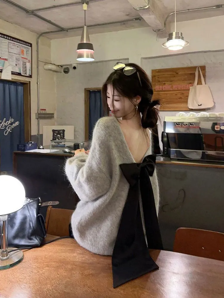 

Вязаный топ Ele Knot, свободный длинный све, женский модный повседневный универсальный трикотаж, Новое поступление, осень 2021, трикотаж