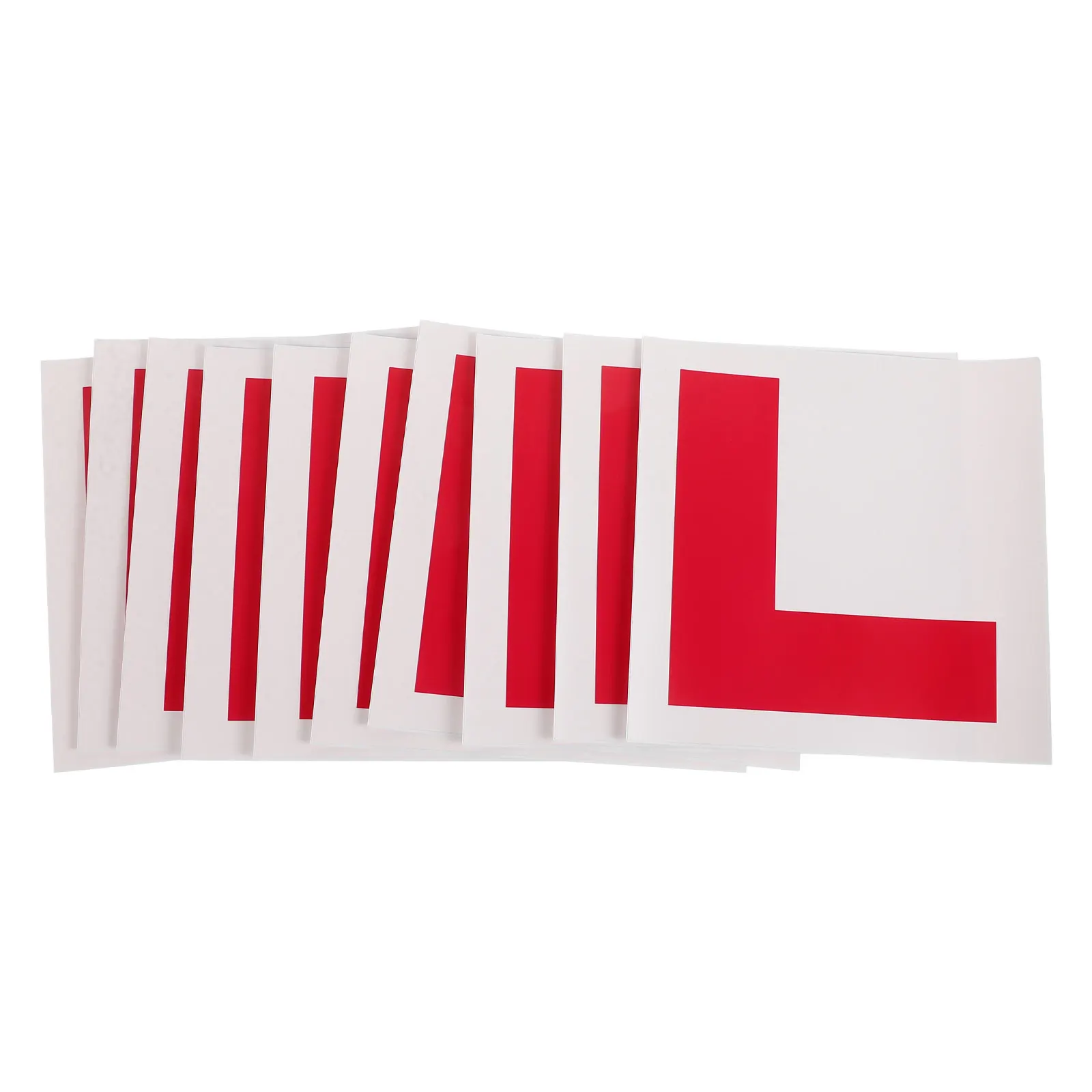10Pcs Learner L Sticker Reflective Adhesive Removable Car Sign for New Drivers Driving Tests Motorbikes Scooters Safety Plate