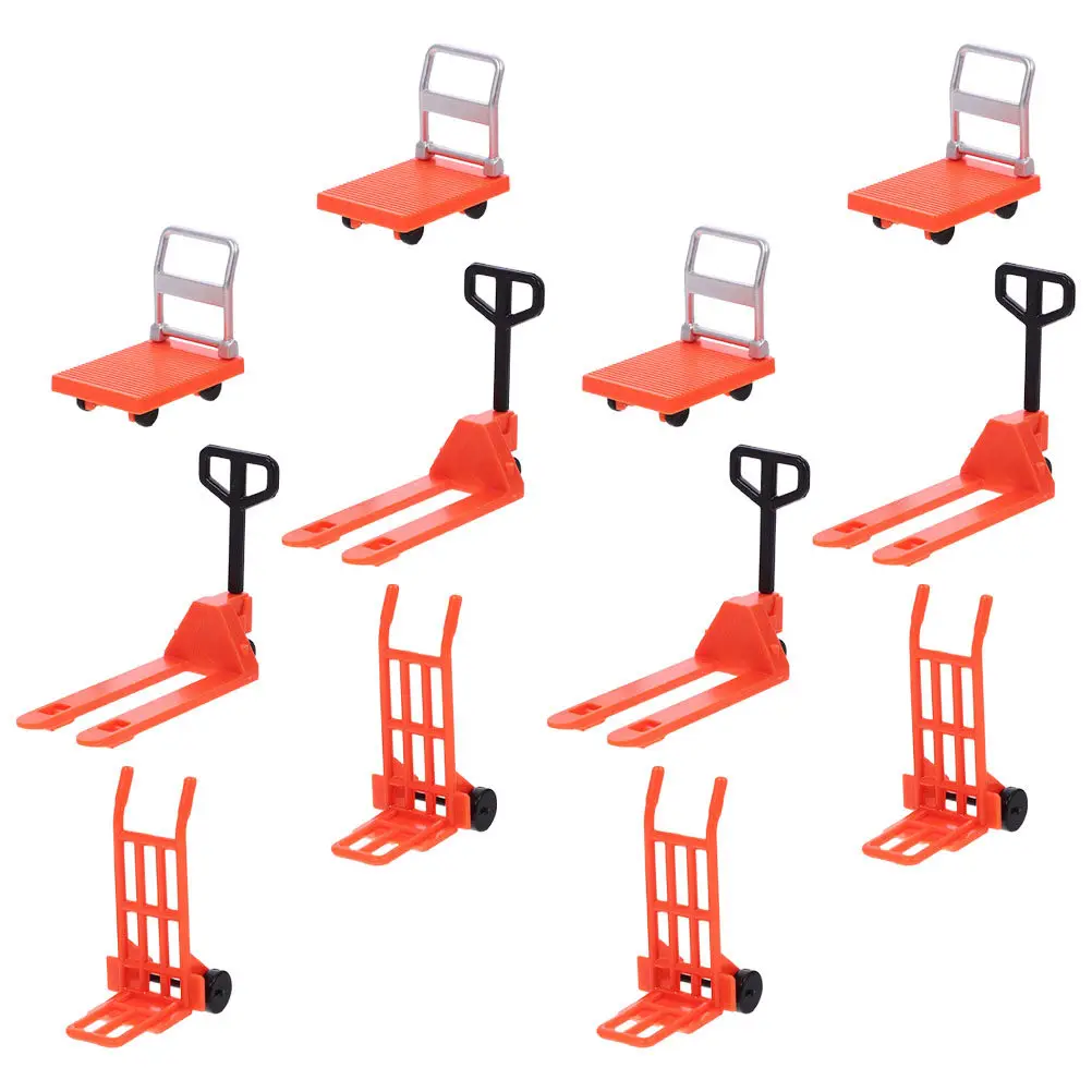 

Набор из 12 миниатюрных дорожных знаков для обучения, реалистичные знаки безопасности для вилочных погрузчиков и строительной техники, оранжевые, для игровых столов