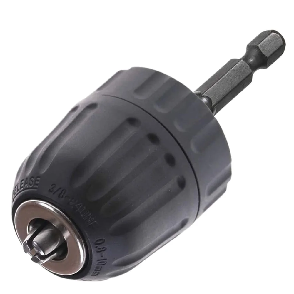 

0.8-10mm Keyless Drill Chuck Converter 3/8"- 24UNF Thread Quick Change Adapter 1/4" Hex Shank