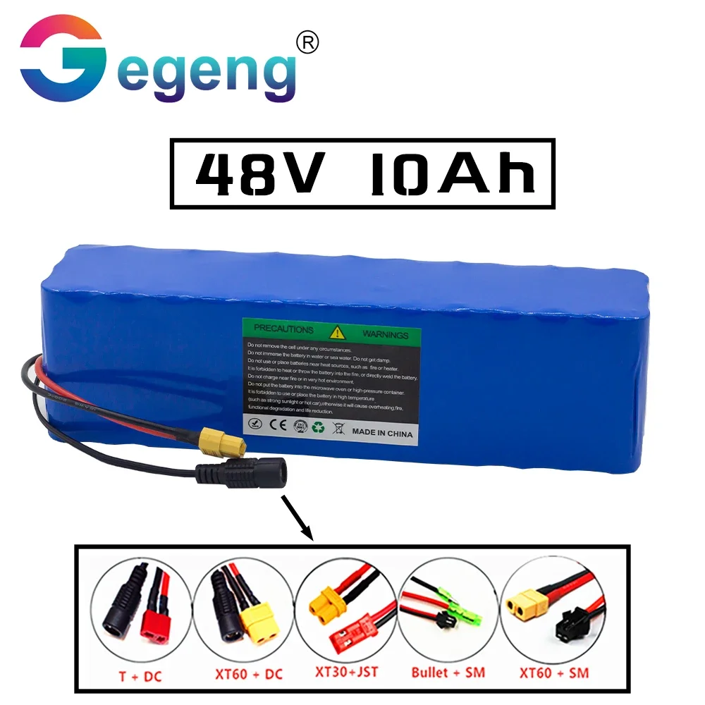 

Electric Scooter 48V 13S3P 10Ah 18650 Battery Pack 500W 54.6v Lithium Electric Bike Battery Rechargeable Li-ion Battery