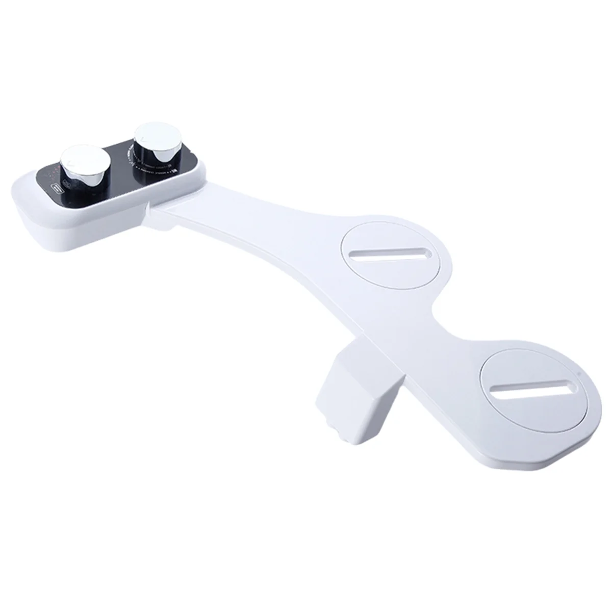 Bidet Attachment Ultra-Slim Toilet Double Nozzle Spiral Adjustable Water Pressure Non-Electric Ass Sprayer 3/8