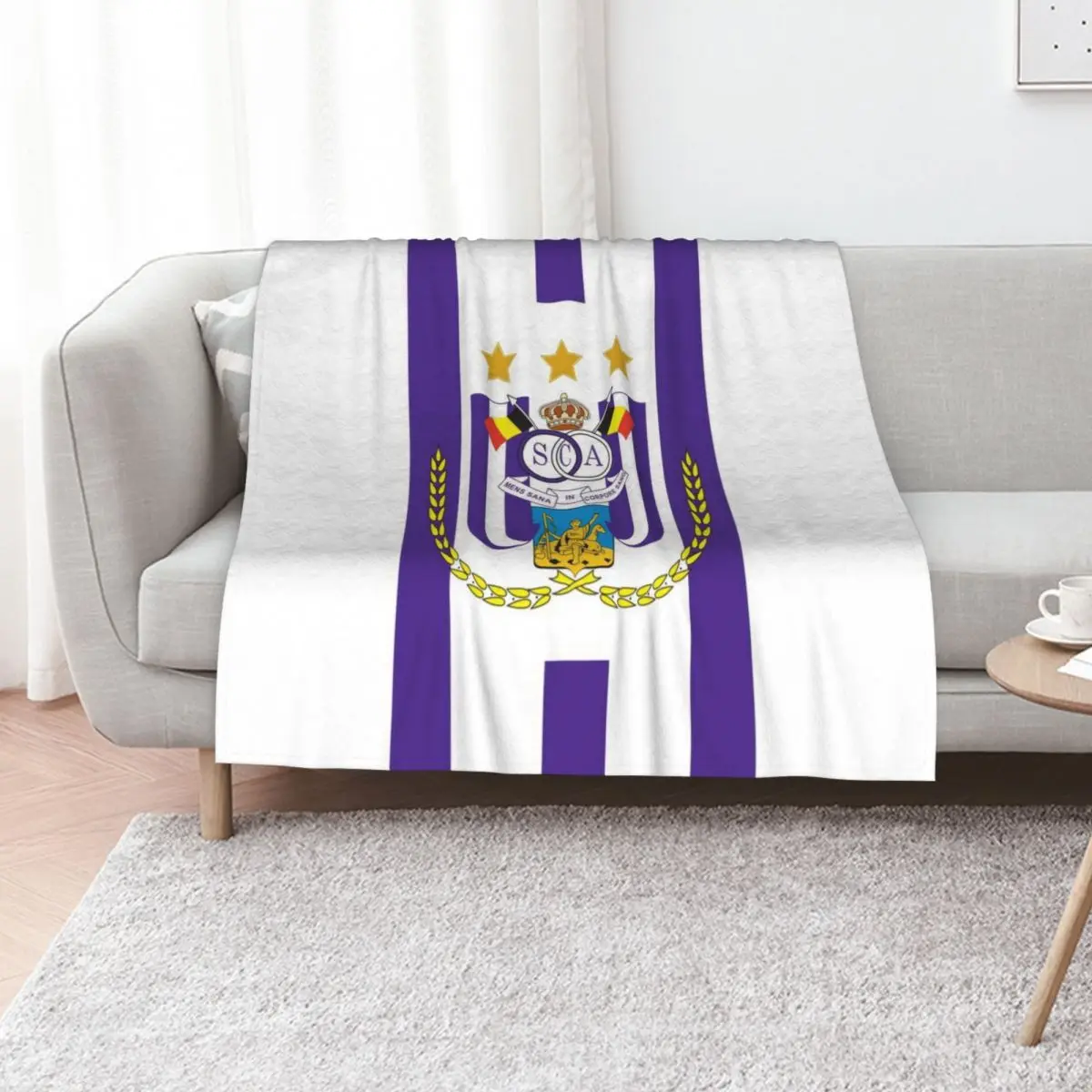 Anderlecht Footbal fans ultras hooligans, Belgium Throw Blanket for winter Picnic Polar Bed covers Blankets