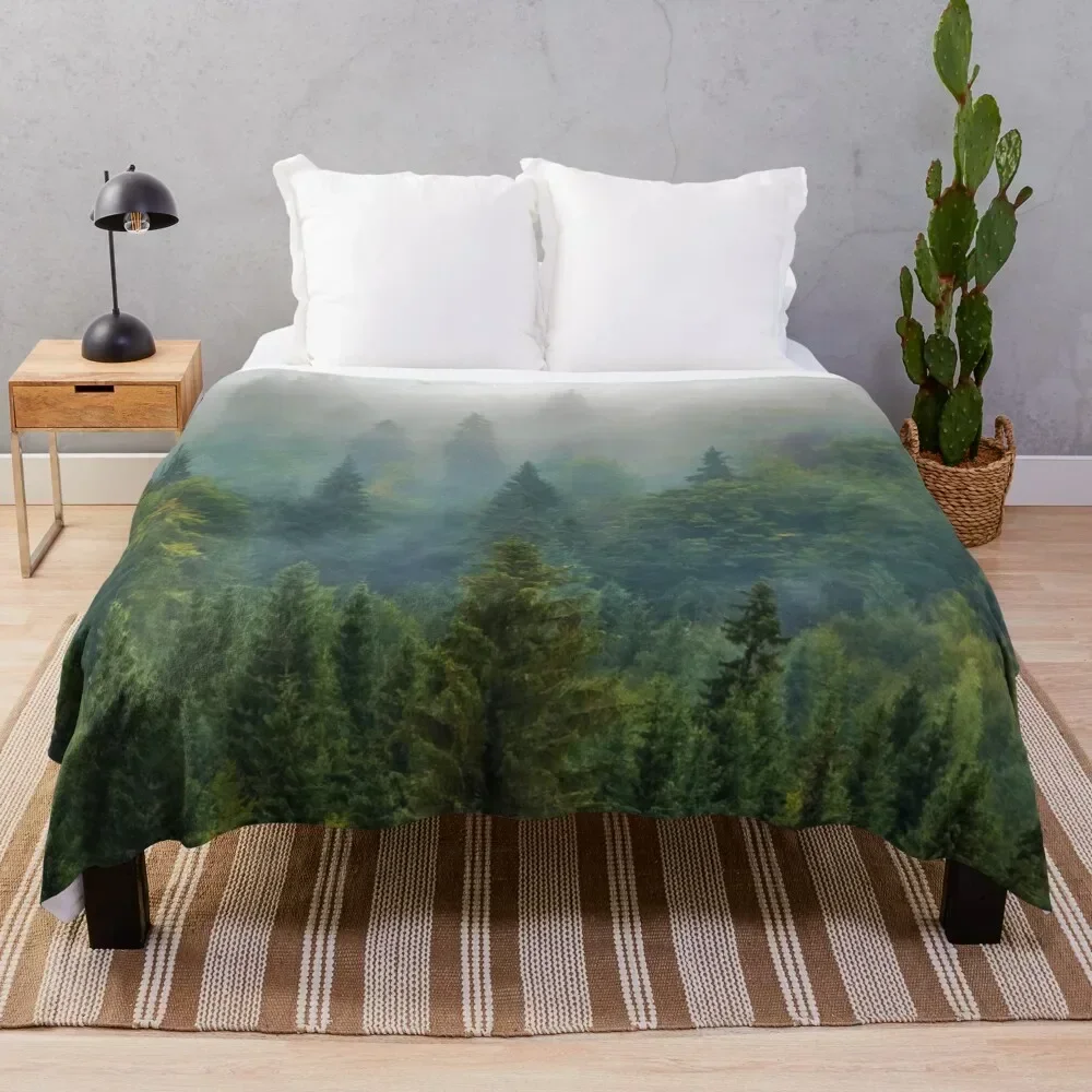 

Misty Forest Beauty Throw Blanket Soft Home Decor Blanket for Couch Bedroom