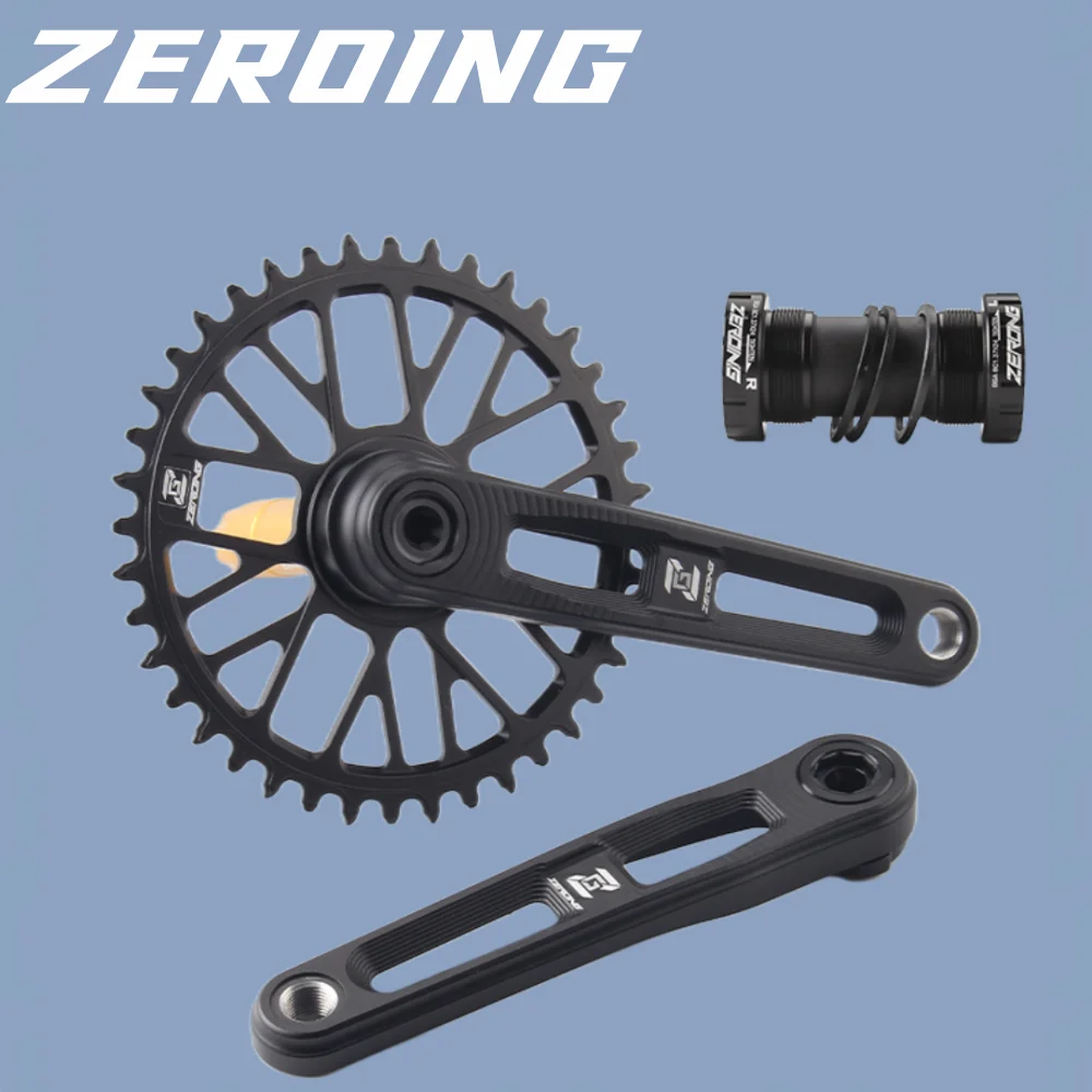 

ZEROING Folding Bike Crankset Road Bicycle Crank Integrated Fire 165/170/175mm Chainwheel 40/42/44/46/48T Sprocket Chainring