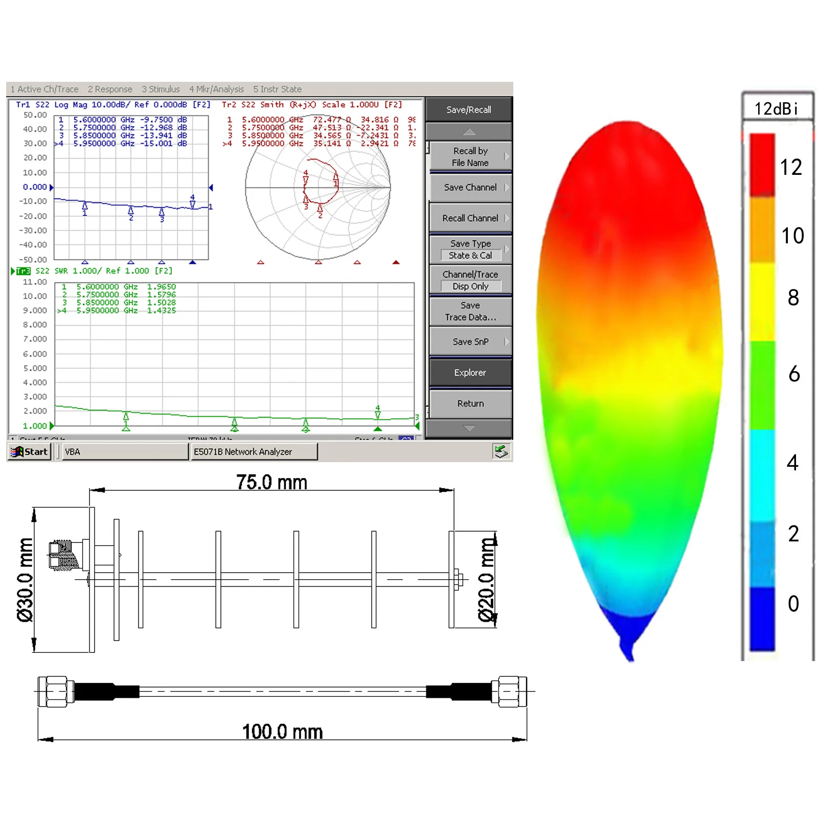 12dBi 5.8GHz Directional Antenna RC FPV Drone long Range Remote Control 5.8G Image Transmission Or Reception  RP-SMA/SMA