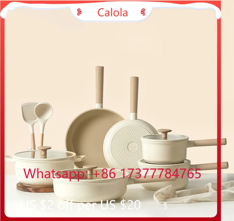 Wholesale Geling 8Pcs Non-Stick Titanium Ceramic Kitchen Cookware Set for Camping