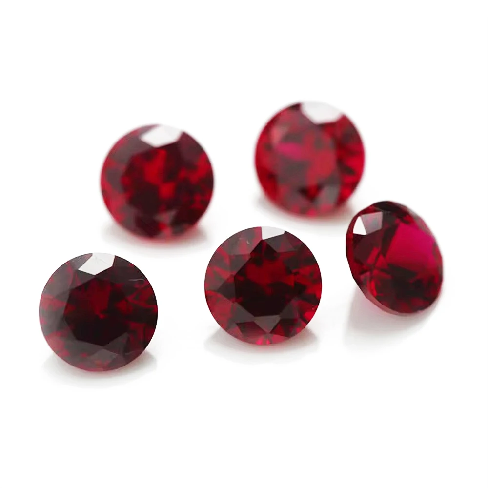 

1 Bag Dark Red Diamond for Jewelry Making #8 Dark Ruby Corundum Gemstone 1mm-8mm Round Diamond Cut