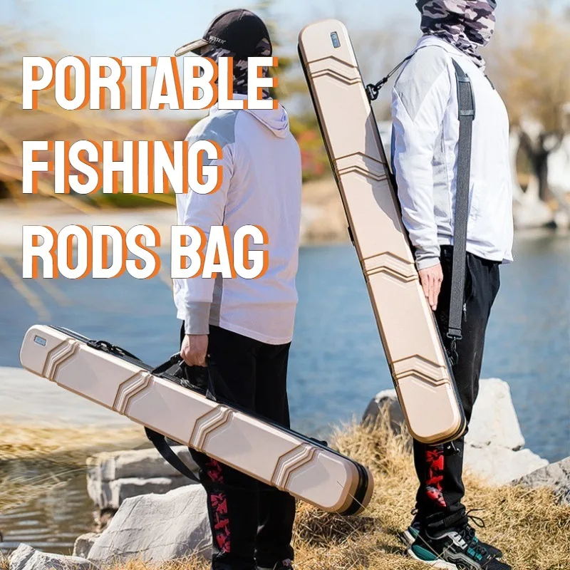 Lightweight Multi-functional Fishing Gear Bag Portable Fish Rods Bag Sturdy Hard Shell Waterproof Thickened Fishing Tackle Bags