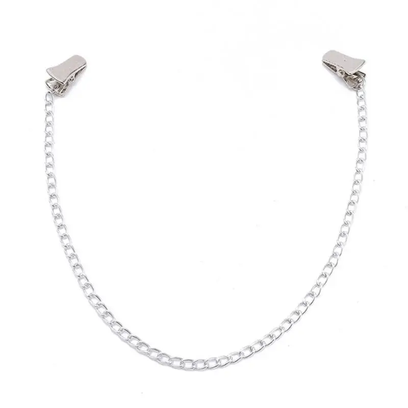 652F 2 قطعة سلسلة سترة الحديد كليب سلسلة الملابس المعدنية لمرفق ملحقات آمنة سهلة الاستخدام سلسلة تي شيرت فضي اللون #2