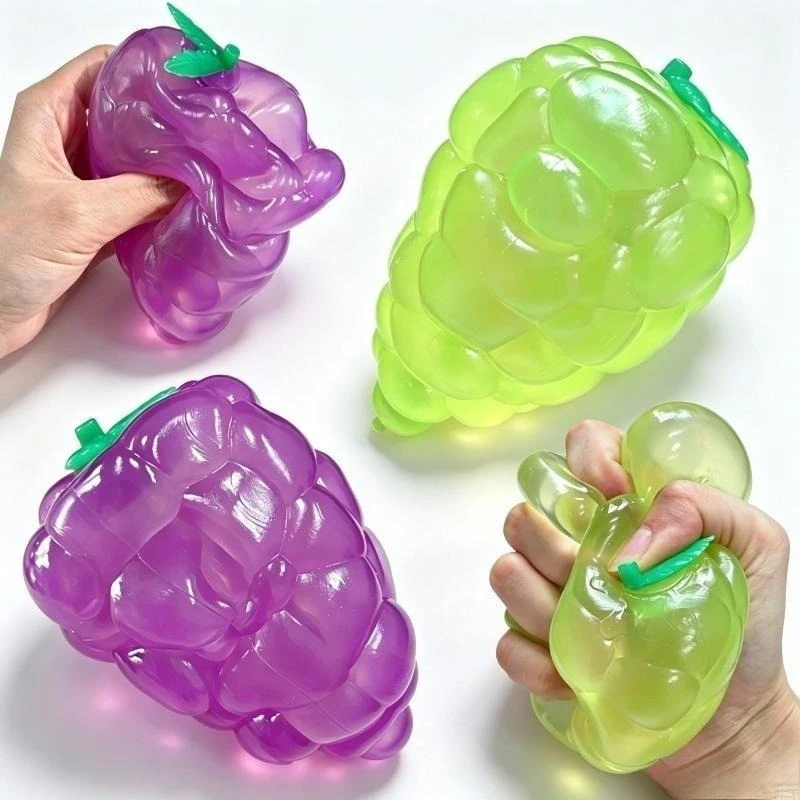Coconut Oil Grape Squishy Fidget Toy Soft Moldable Stress Ball Squeeze Sensory Toy Relieves Anxiety Stress Creative Sensory Toy