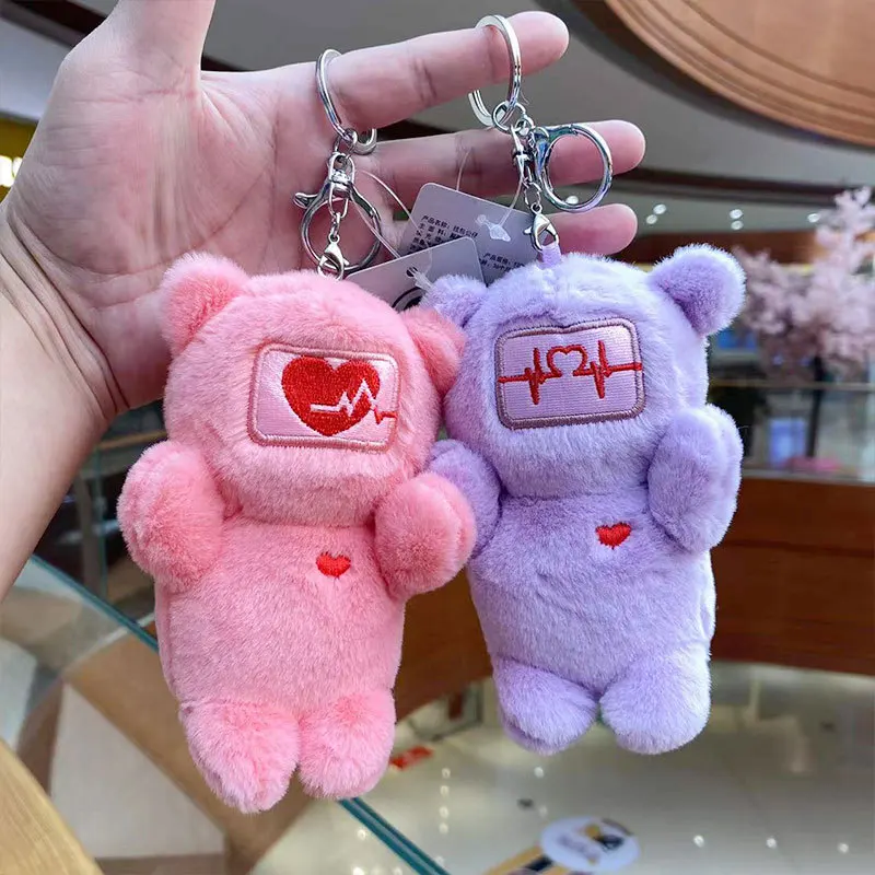 new cartoon couple bear plush keychain sweet pendant cute doll Exquisite fashione decorate funny  Valentine's Day  gift