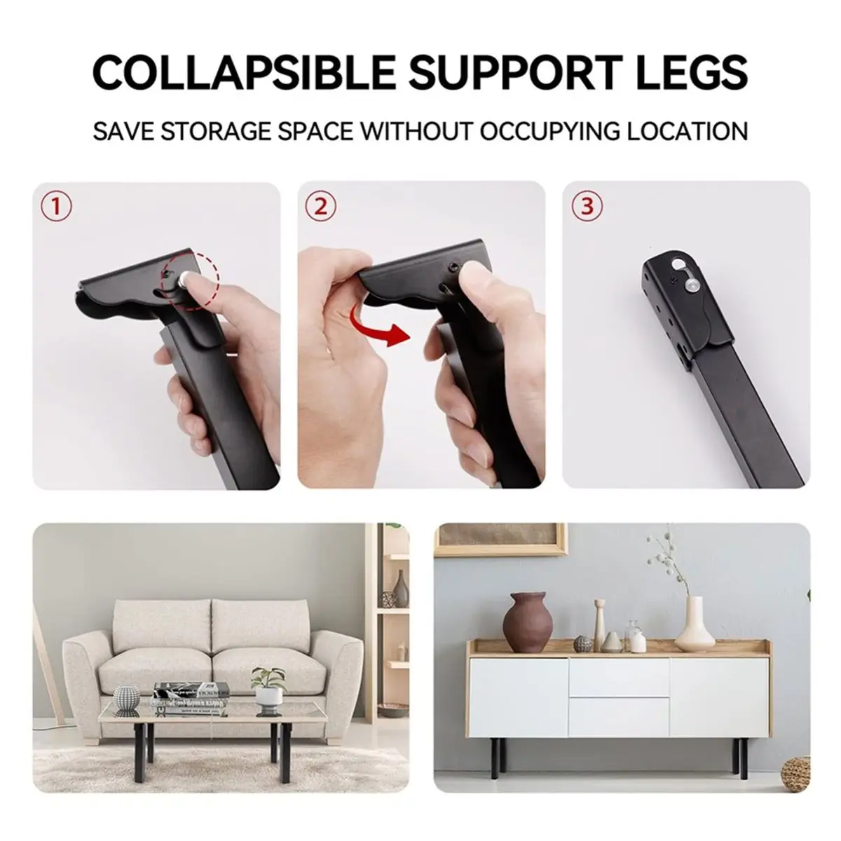 giftnew  Leg Furniture Folding Support Leg Table Leg Bracket 90 Degree Hidden Leg Metal Storage Leg
