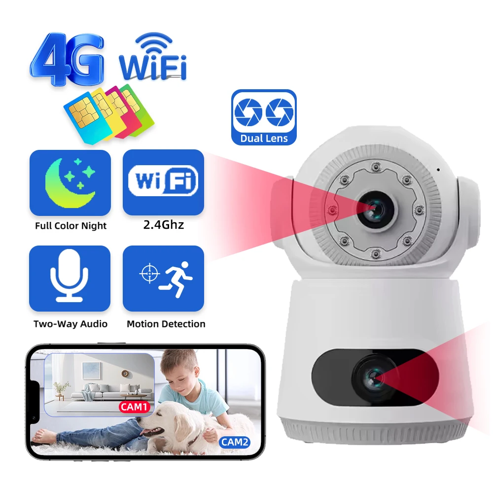 

4K 8MP двойной объектив Wi-Fi IP-камера ночного видения обнаружения человека PTZ уличная видеокамера беспроводная V380 Pro CCTV защита безопасности