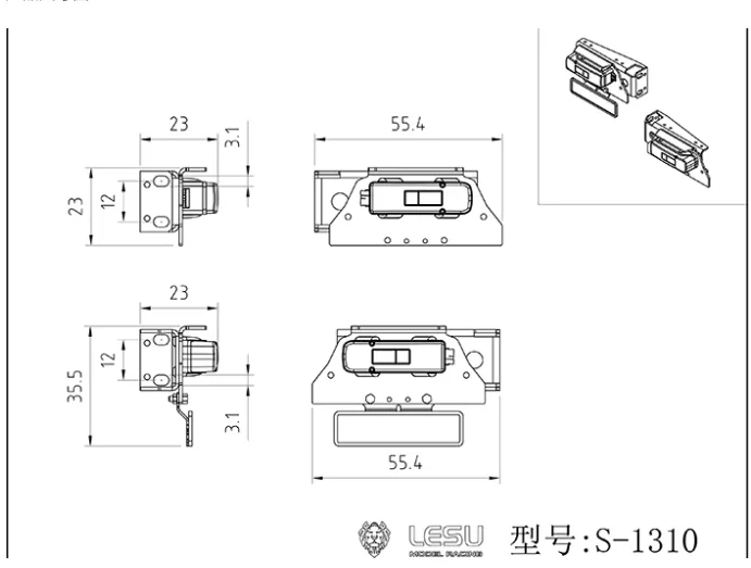 RC 1/14 1 Paar Rückleuchten für Tamiya Hydraulikbagger Lader Muldenkipper für SCANIA MAN VOLVO Anhänger Kipper DIY-Teile – Detail 1