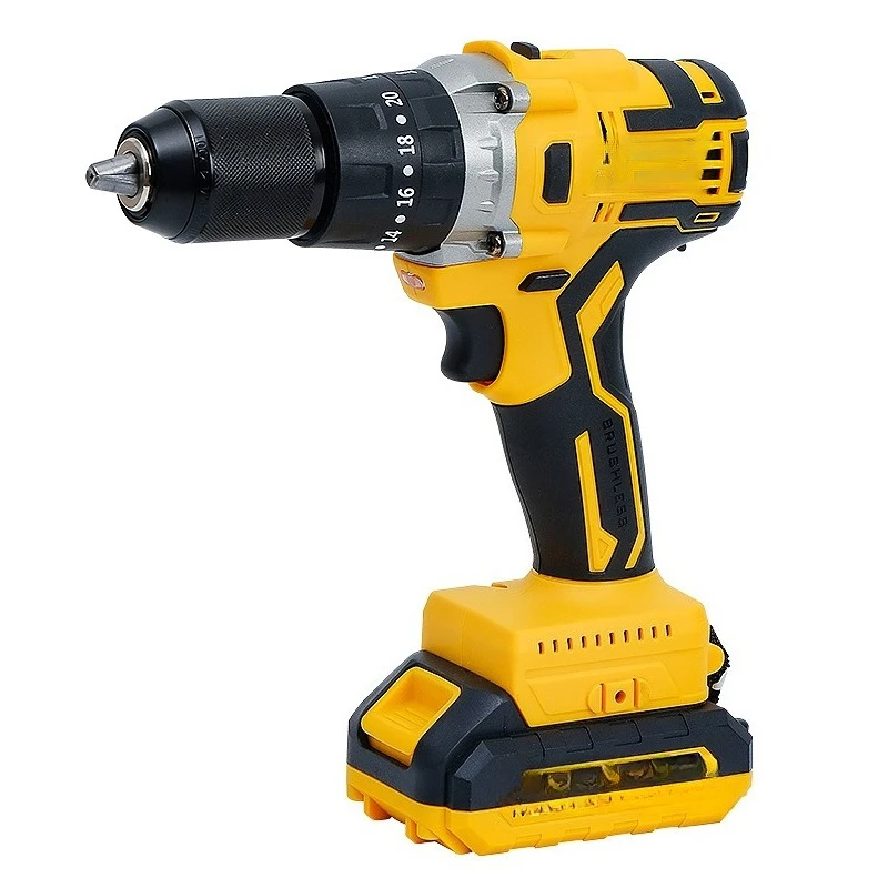 

High Power Brushless Lithium Electric Drill Impact Drill Rechargeable Hand Drill