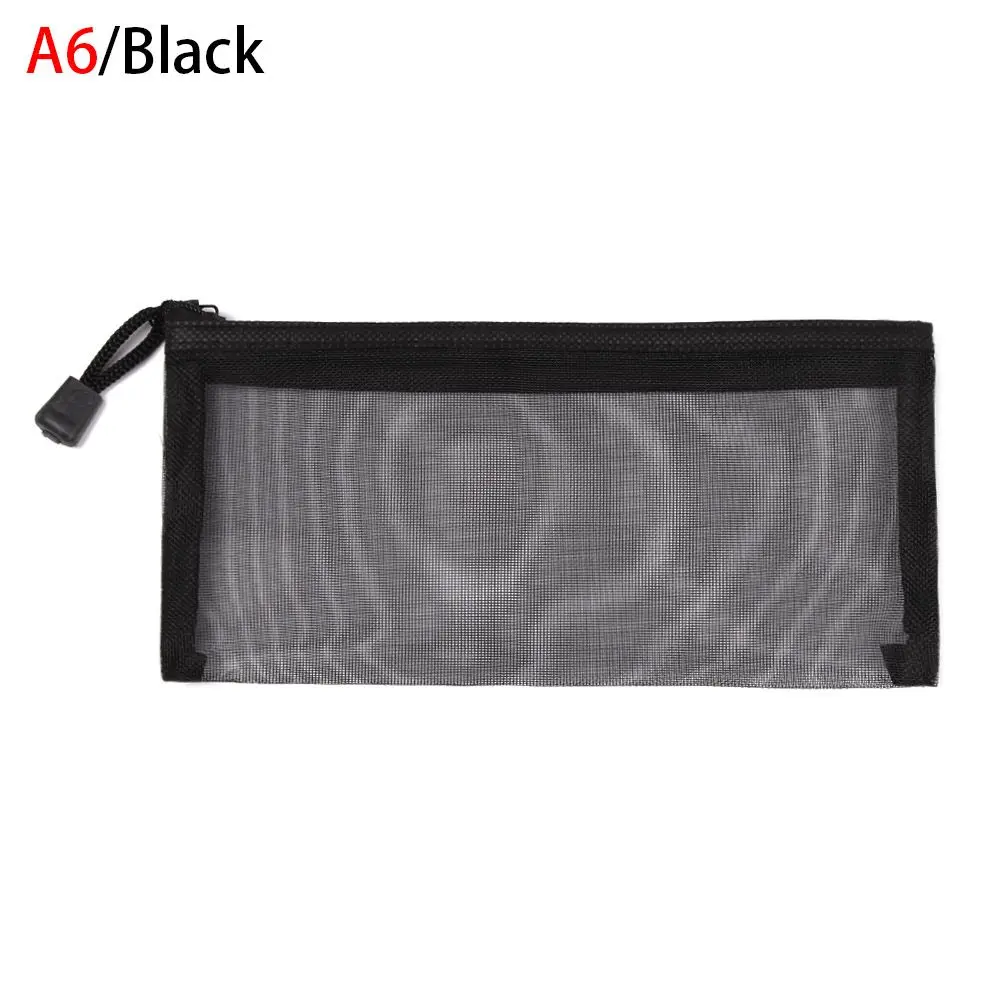 

1pc Gifts Fashion Coin Purse Makeup Stationery Handbags Mesh Pen Bag Transparent Grid Zipper Pencil Case Cosmetic Storage