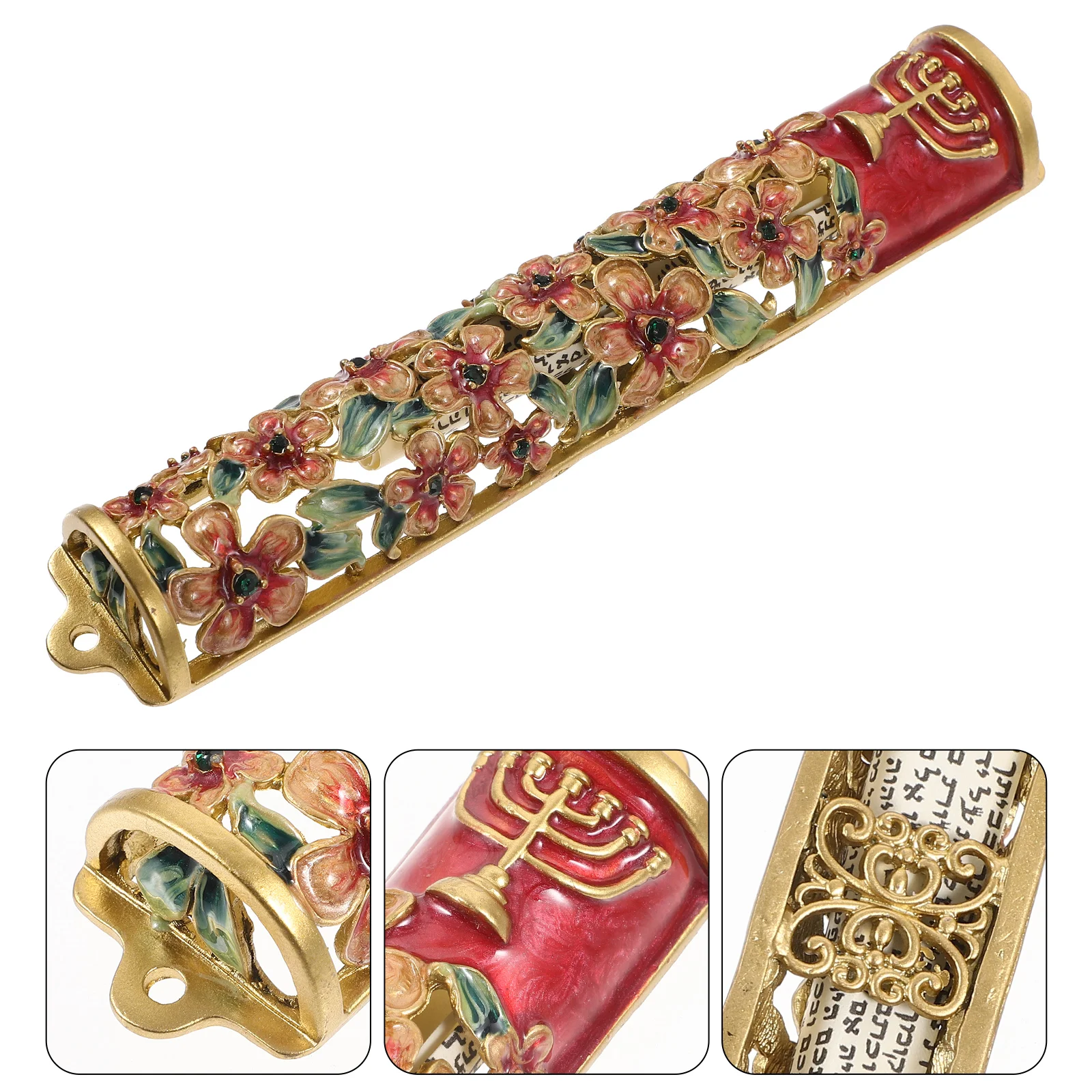 

Mezuzah Scroll for Door Decoration Blessing Accent Hanukkah Metal Cloisonne Design Elegant Space Addition Sturdy