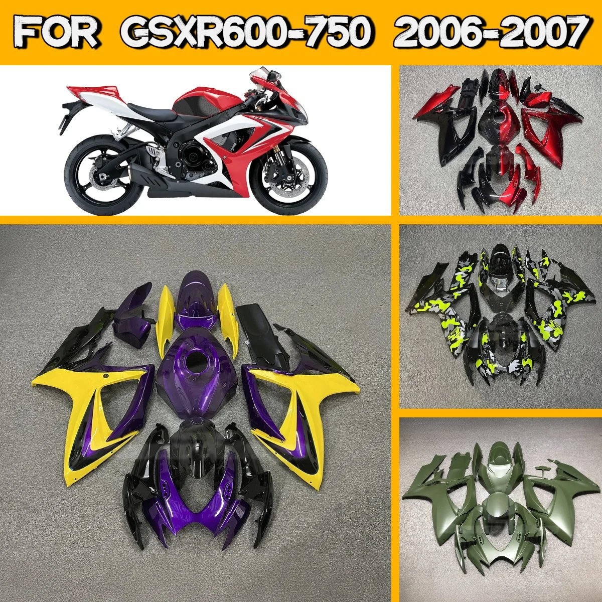 Fairing Kit for 2006 2007 Suzuki GSXR 600 750 Unique Design Motorcycle Fairings Injection Molded Hot Style 06 07 GSXR600 GSXR750