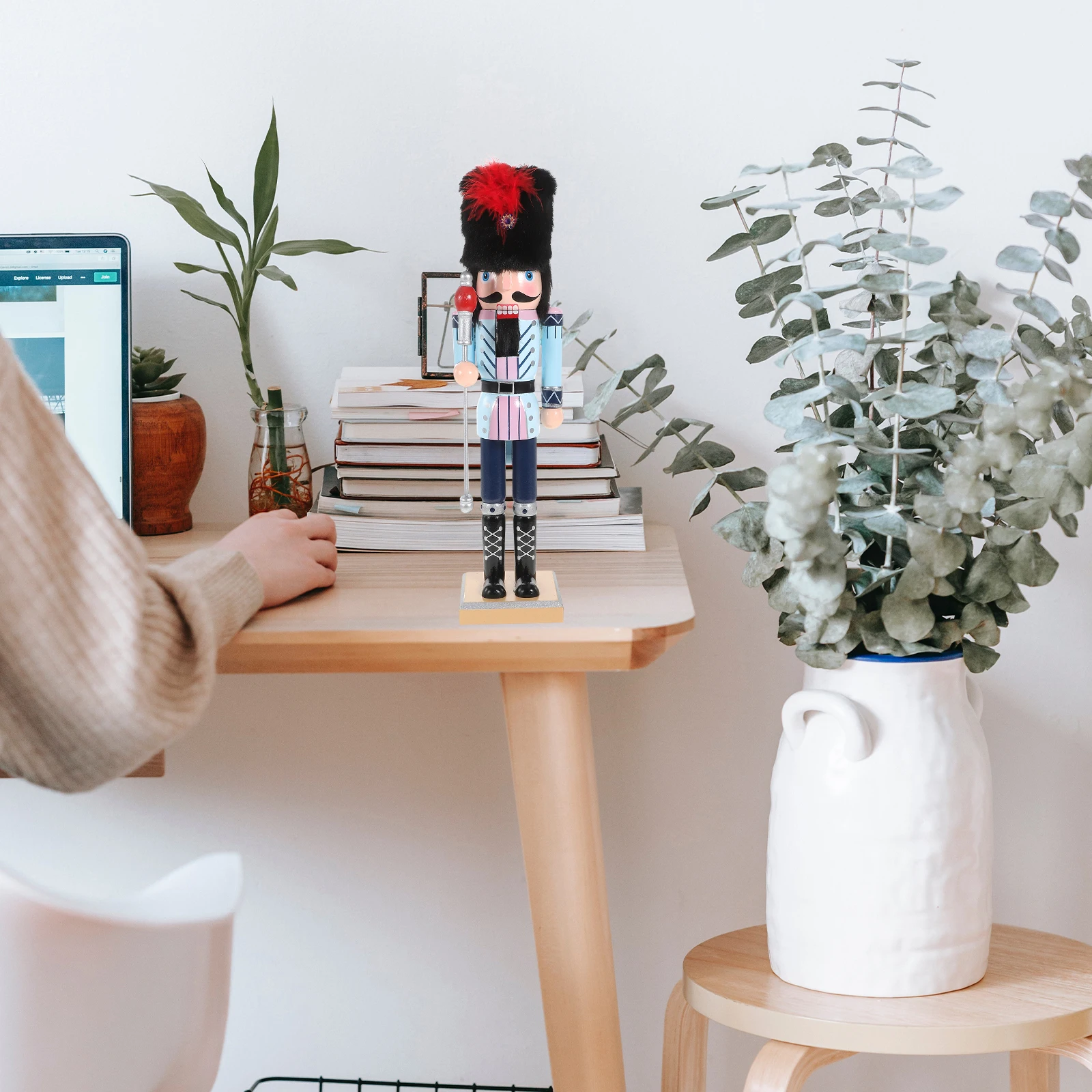 

Wooden Nutcracker Puppet Festival Traditional Decor Hand Painted Bright Colorful Home Office Party Ornament Nutcrackers