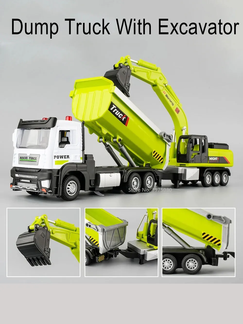 1/32 Tipper Truck Excavator Car Model Toy Alloy Diecast with Sound and Light Components Are Movable Vehicles Toys Birthday Gift