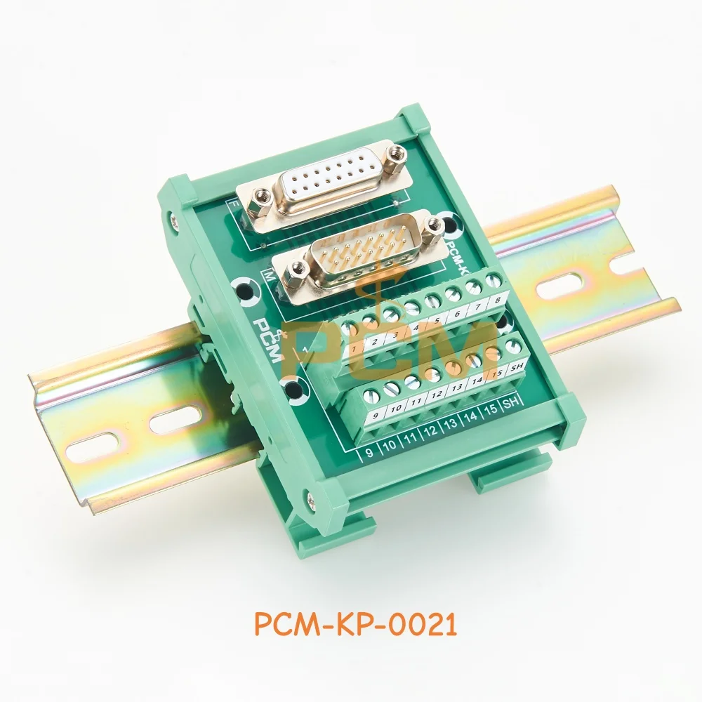 DIN Rail DB15 Male to Female D Sub Terminal Block Adapter 15 Pin Breakout Module for Industrial Control Cabinet Wiring