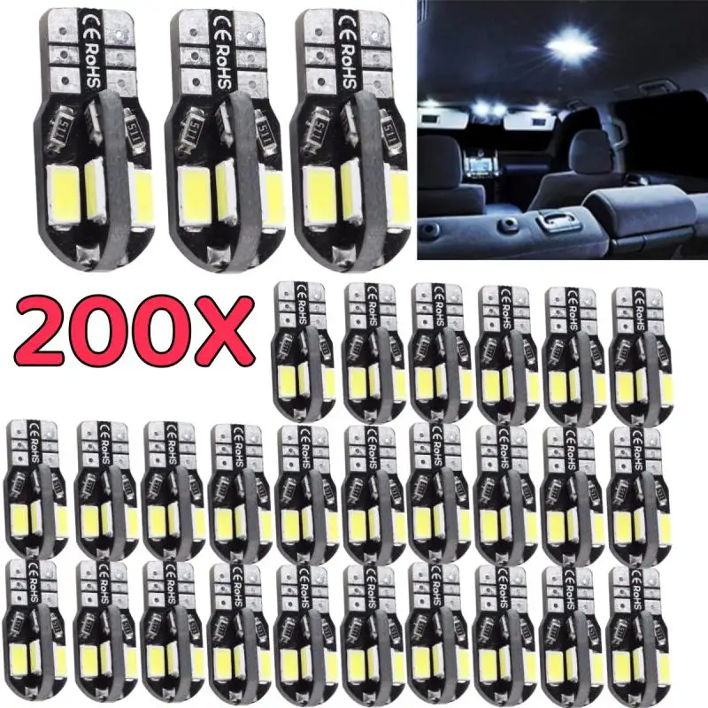 

New 1-200PCS led Car Interior Bulb T10 White 5730 8SMD LED 12V Car Side Wedge Light White Lamp Auto Bulb Car Style Canbus