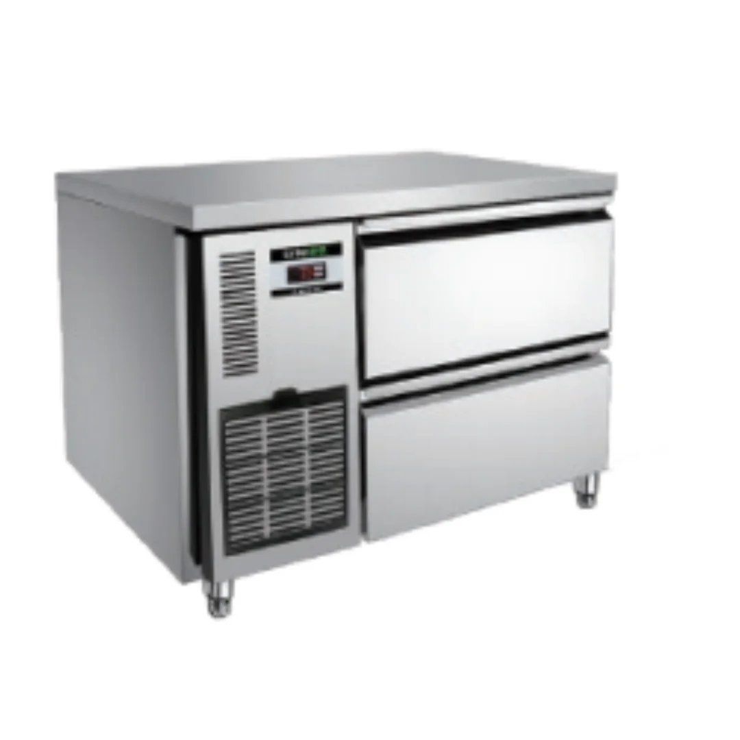 Stainless Steel Undercounter Kitchen Cooler Deep Freezer Drawer Compressor Bar Display Refrigerator Drawer Fan Cooling Manual