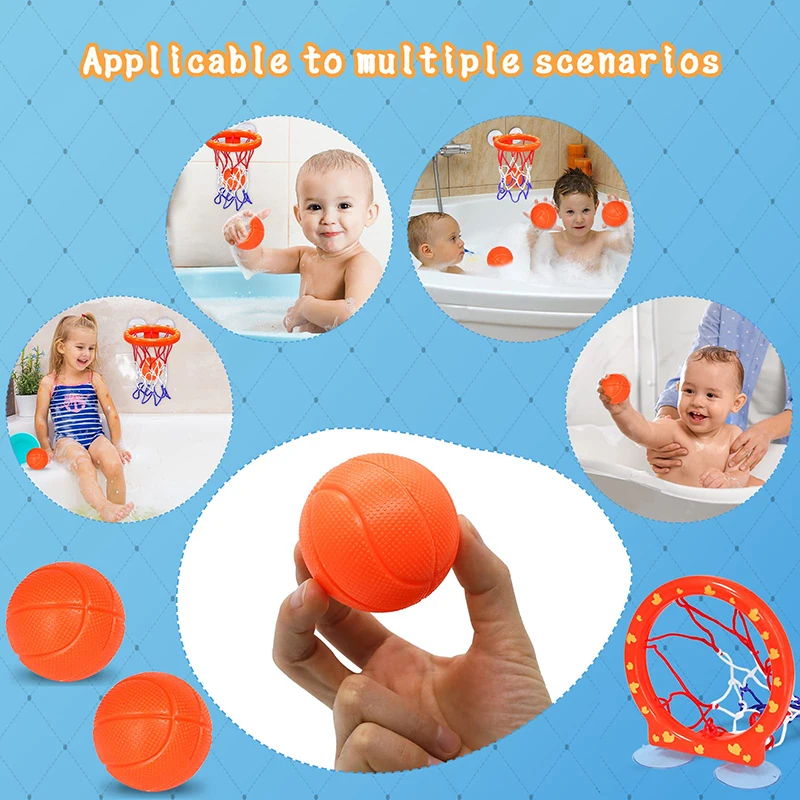 Fun Baby Bath Toys for Kids Basketball Hoop Balls Playset Bathtub Shooting Game Ball Playset Bathroom Slam Dunk Game for Toddler