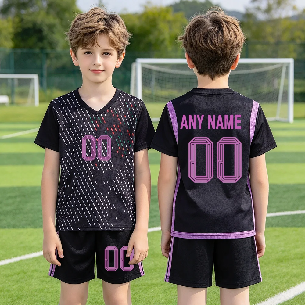 Kids' Casual Sports Football Kit Personalized with Number And Name Suitable for Soccer Sports Daily Wear