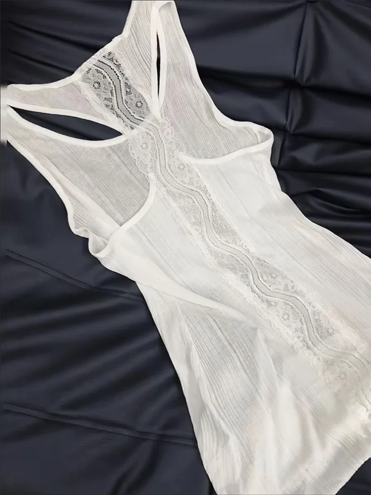 

Sexy backless tank top with lace, truly sexy and romantic, spicy girl, irregular suspender, summer new style