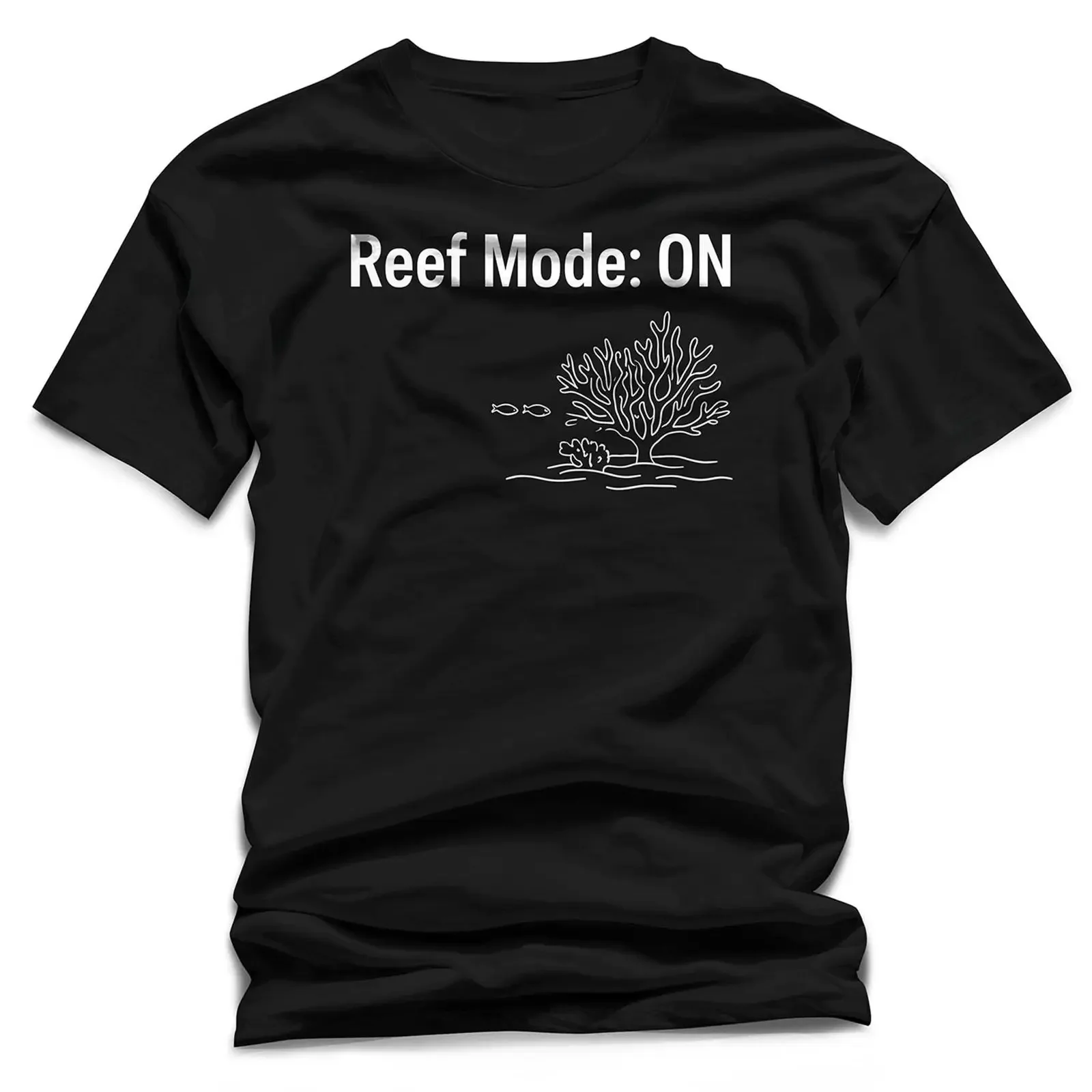 Reef Mode On T Shirt Tank Coral Aquarium Lover for Diver Black  vintage Washed graphic Stretched Slightly Unisex Versatile