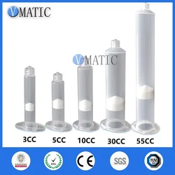 Free Shipping 3/5/10/30/55 Cc Ml US Style High Quality Plastic Dispenser Pneumatic Transparent Syringe With Piston