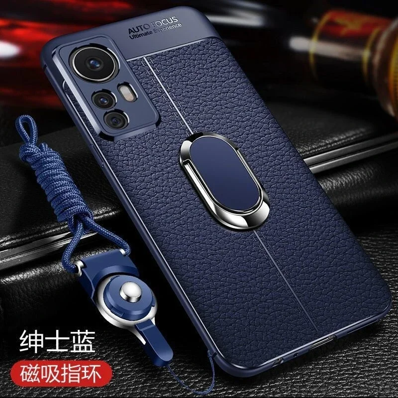 Magnetic Case For Xiaomi Mi 12X 12T Pro 12 Lite 5G Holder Ring Phone Cover For Mi12 Luxury TPU Soft Silicone Shockproof Bumper