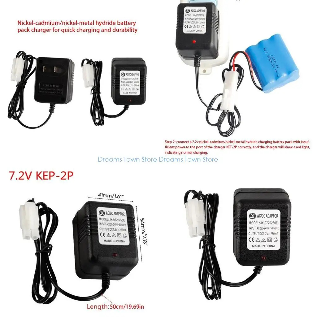 HX6A For 7.2V Ni-Cd Ni-MH Battery Input AC 110V-240V Output 7.2V 250mA KET-2P Plug