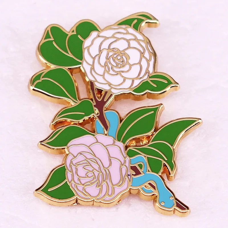 Pflanzen- und Insekten-Anstecknadeln, Metallbrosche in Form einer lila geblümten Libelle, Abzeichen für Jeansjacken, niedlicher und luxuriöser Schmuck – Detail 3