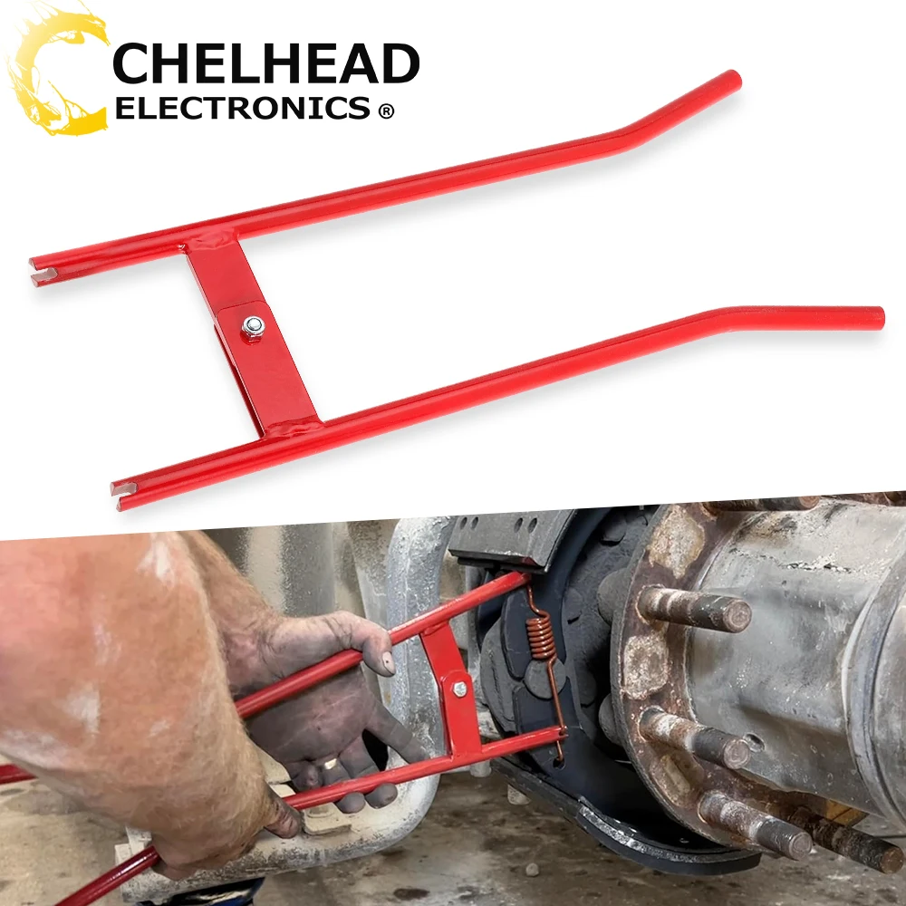 Heavy Duty LT890 Red One-Piece Brake Spring Pliers, Rear Drum Brake Service Tool for Semi-trailer, Trailer & Tractor