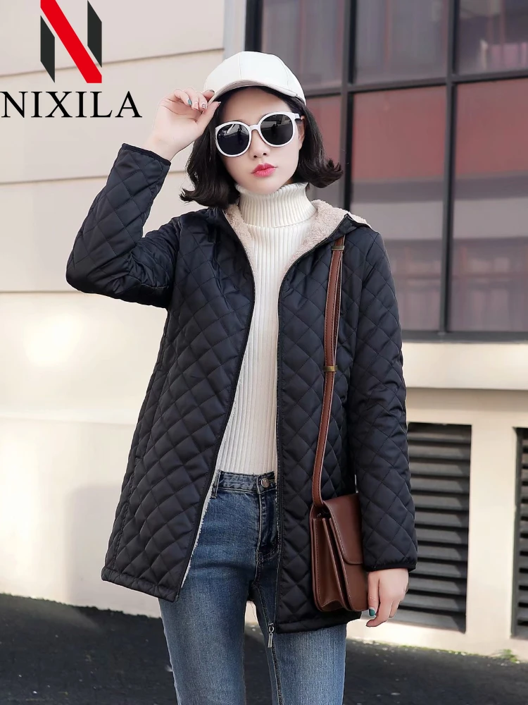 

New in Winter Jacket Female Elegant Warm Women's Coats Korean Style Long Parkas Loose Down Cotton Outerwears for Women Clothing