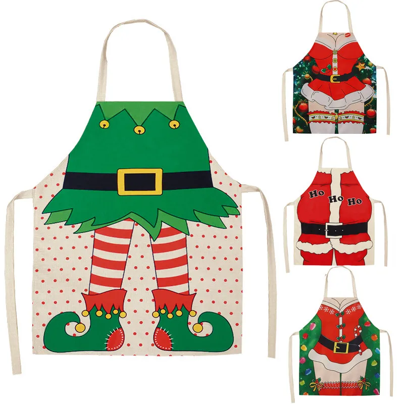 Home Christmas Decorations 1pc Santa Claus  Apron  Decoration New Year  Gift 66x47cm