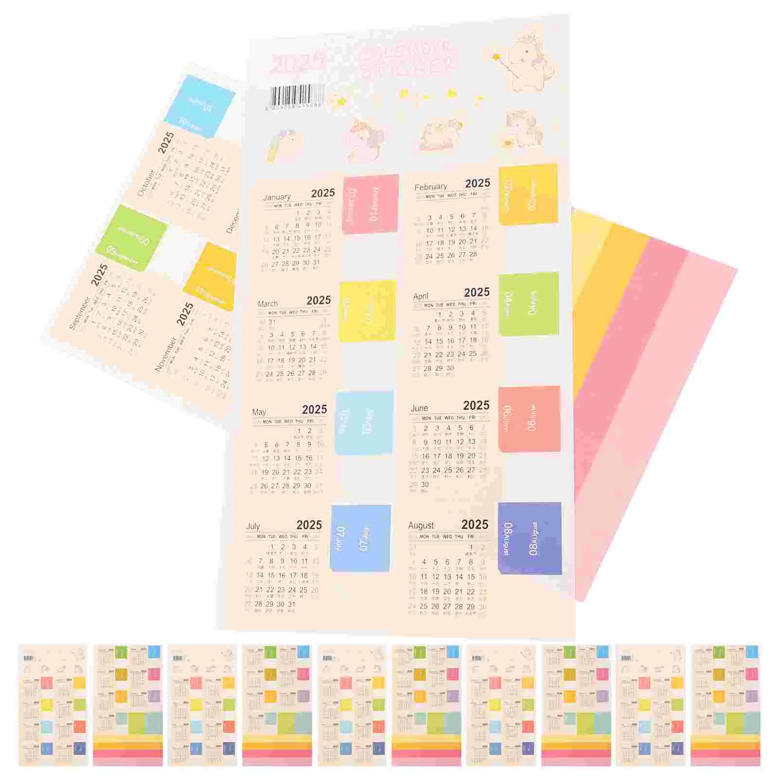 6 set stiker perencana tahunan stiker kalender buku tab bulan buku jadwal rumah tangga