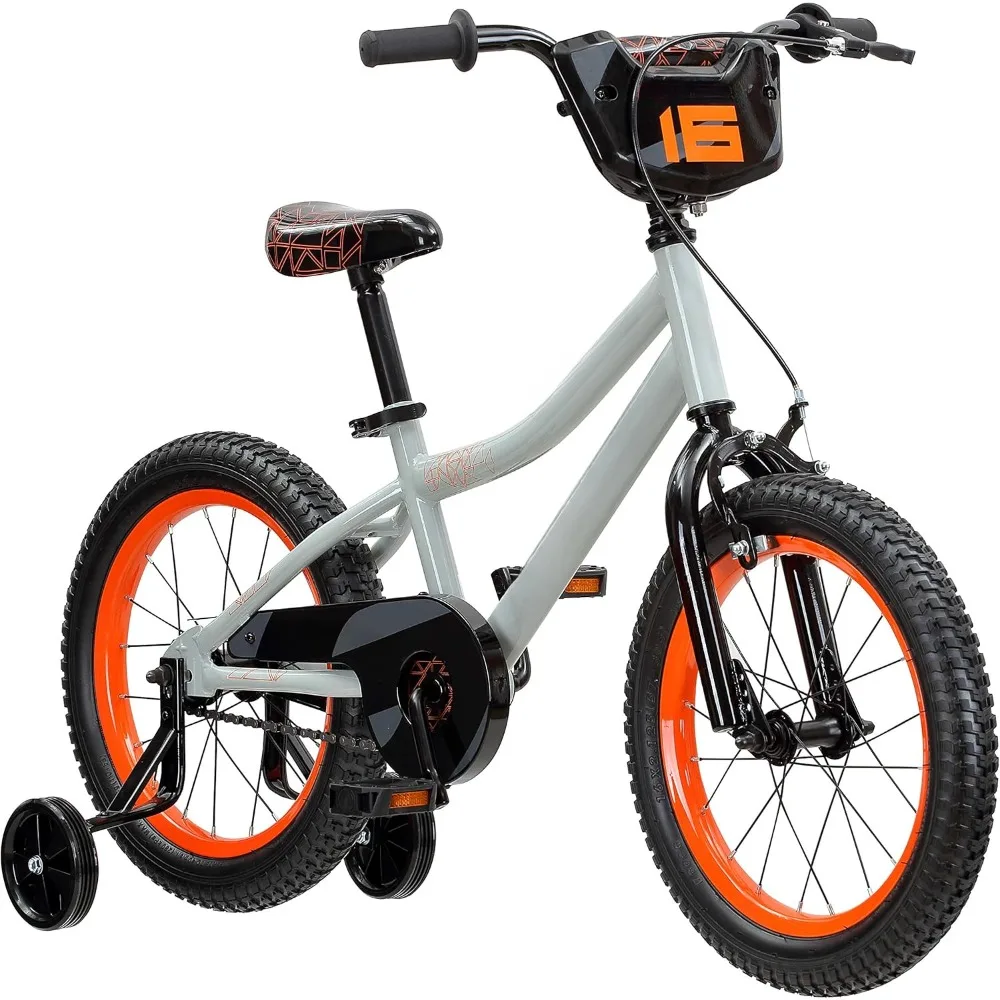 

Children's Bicycle, 16 Inch Wheels, Including Training Wheels, Crossbar Pads, and License Plates, Rider Height 38 To 48 Inches