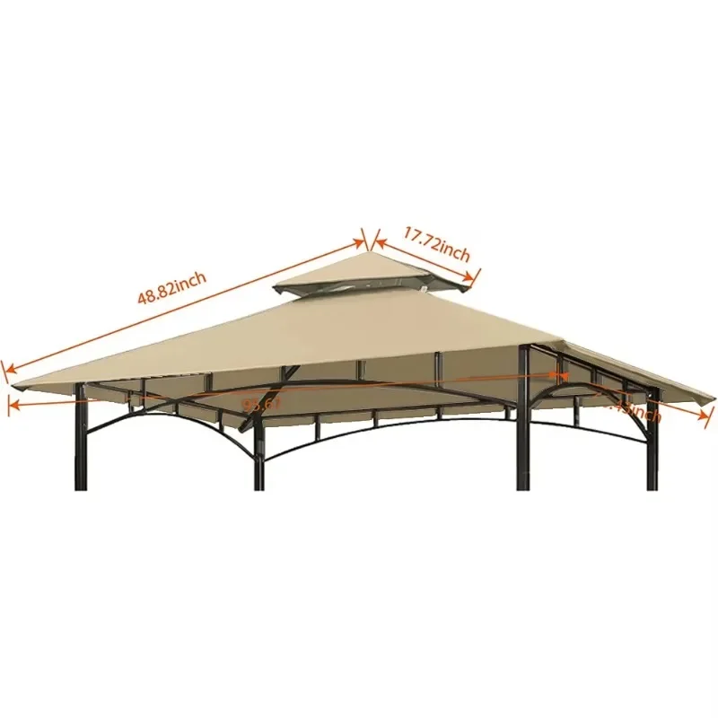 5 x 8 Waterproof Outdoor Grill Tent Easily Assembled Replacement BBQ Gazebo for Patio Nature Type