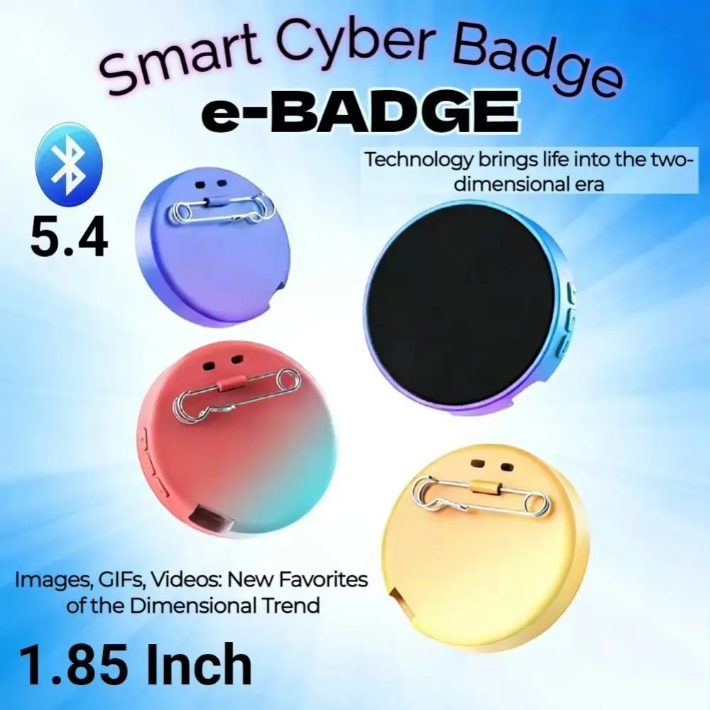 Smart Bluetooth Electronic Display Badge 3s Video App Control Digital Dynamic Badge Two-Dimensional Changing Images