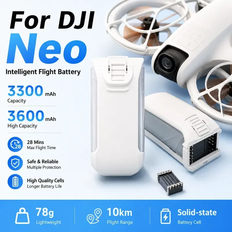 [NEW]  For DJI Neo 3300mAh/3600mAh Intelligent Flight Battery 25-minute Flight Time ly Upgraded in Stock Long-lasting Battery