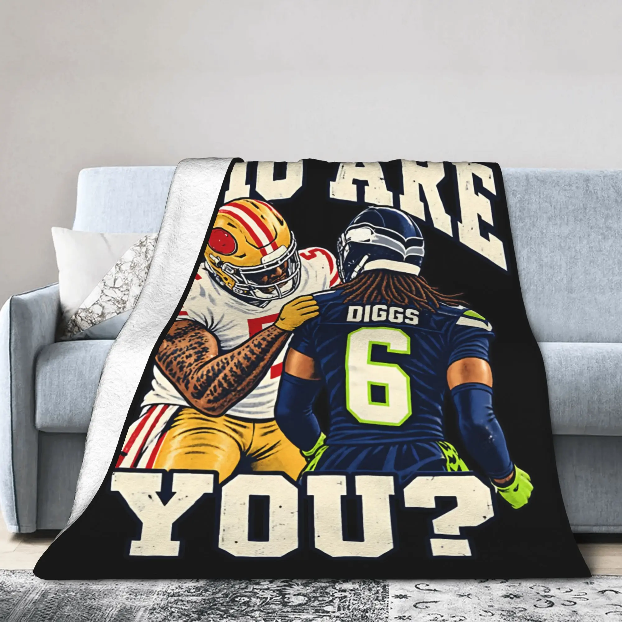Mike Evans Rugby Who Are You Blanket  Flannel Awesome Breathable Throw Blankets for Home  Winter