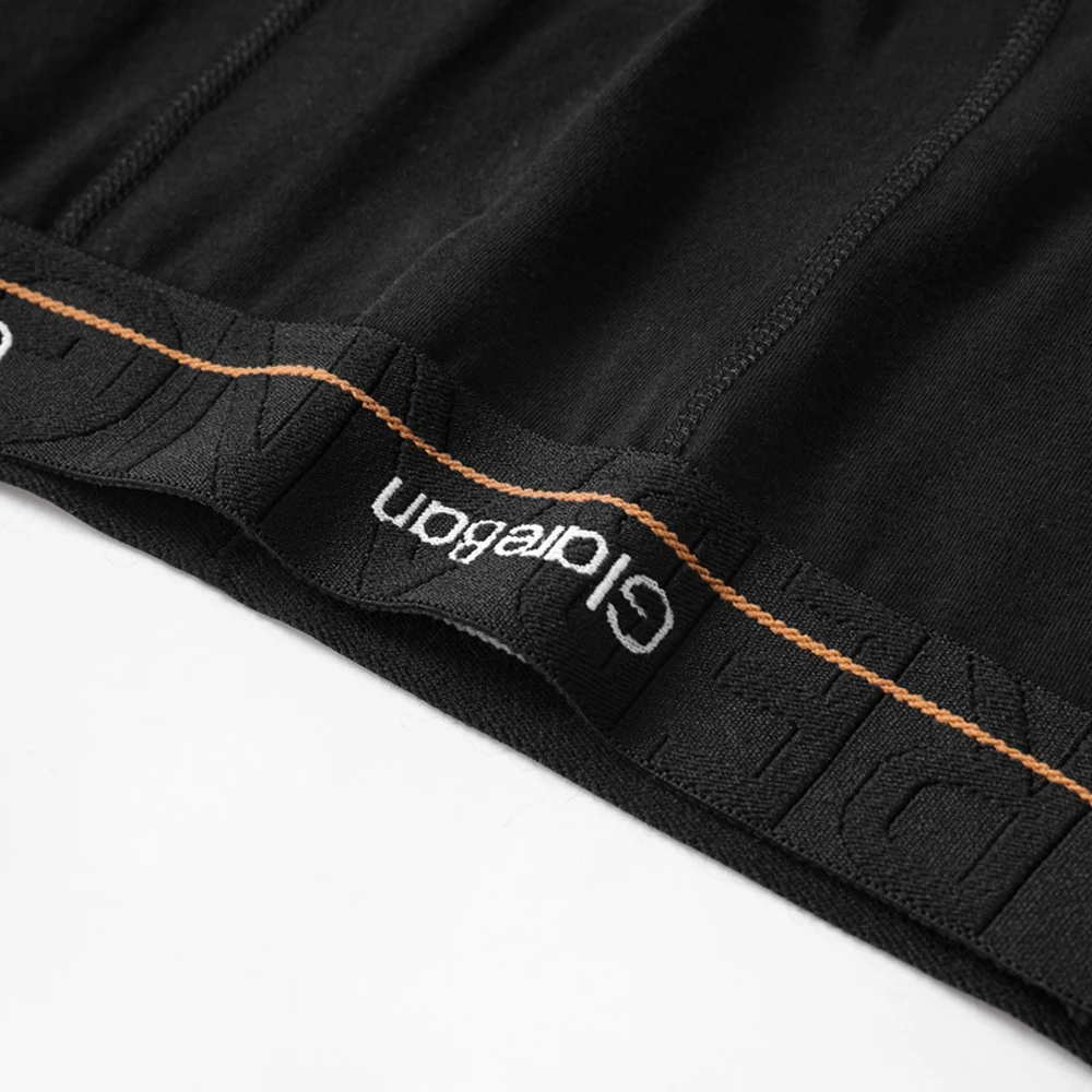 2 unidades de calzoncillos tipo bóxer de algodón negro para hombre, de tejido suave, con pernera larga, diseño clásico, ropa interior masculina de alta calidad, calzoncillos cómodos.